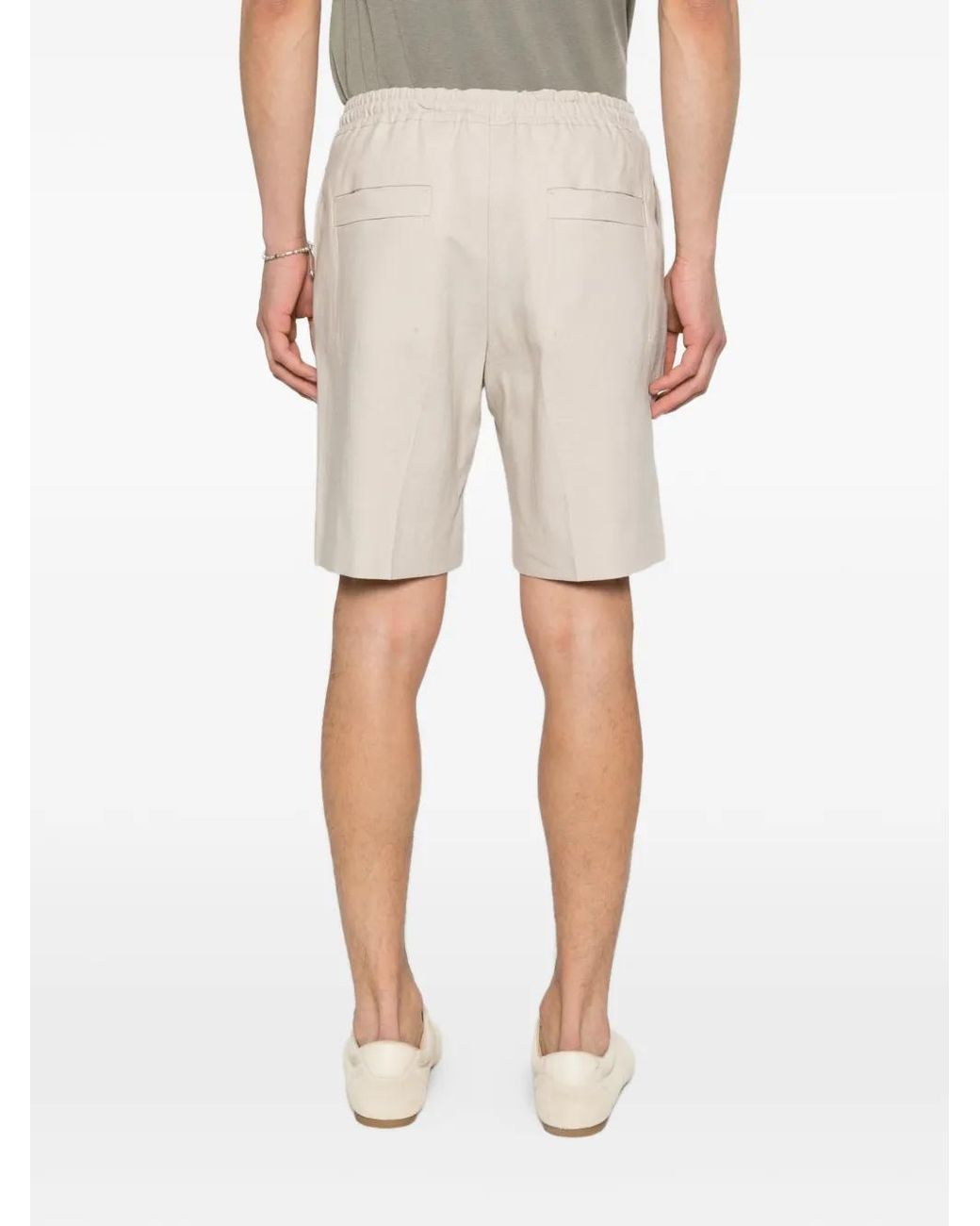 Zegna White Oasi Lino Shorts for men