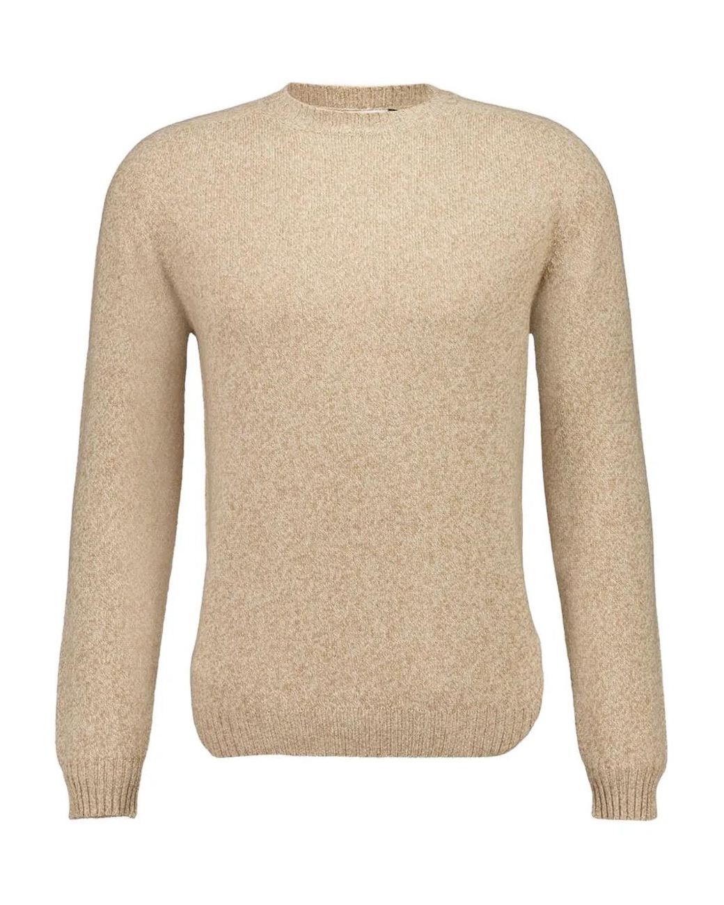 Boglioli Natural Crew-Neck Wool-Cashmere-Blend Sweater for men
