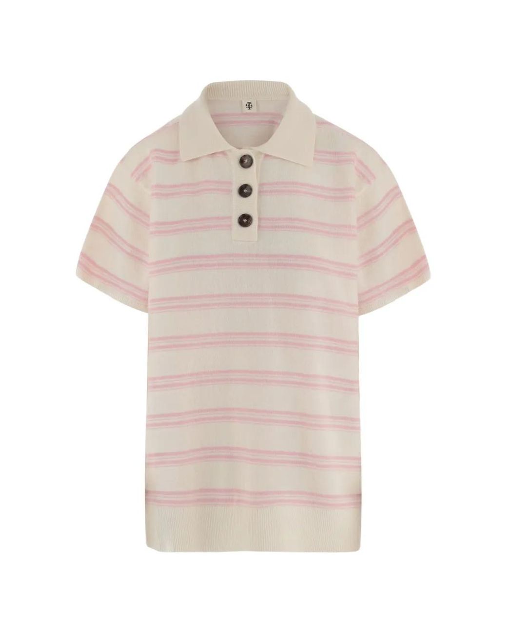 THE GARMENT White Como Dads Striped Short-Sleeve Polo Shirt