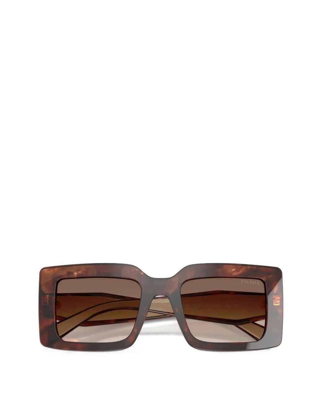 Prada Green Tortoiseshell-Effect Square-Frame Sunglasses