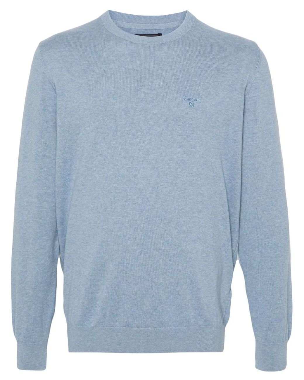 Barbour Blue Pima Cotton Jumper for men
