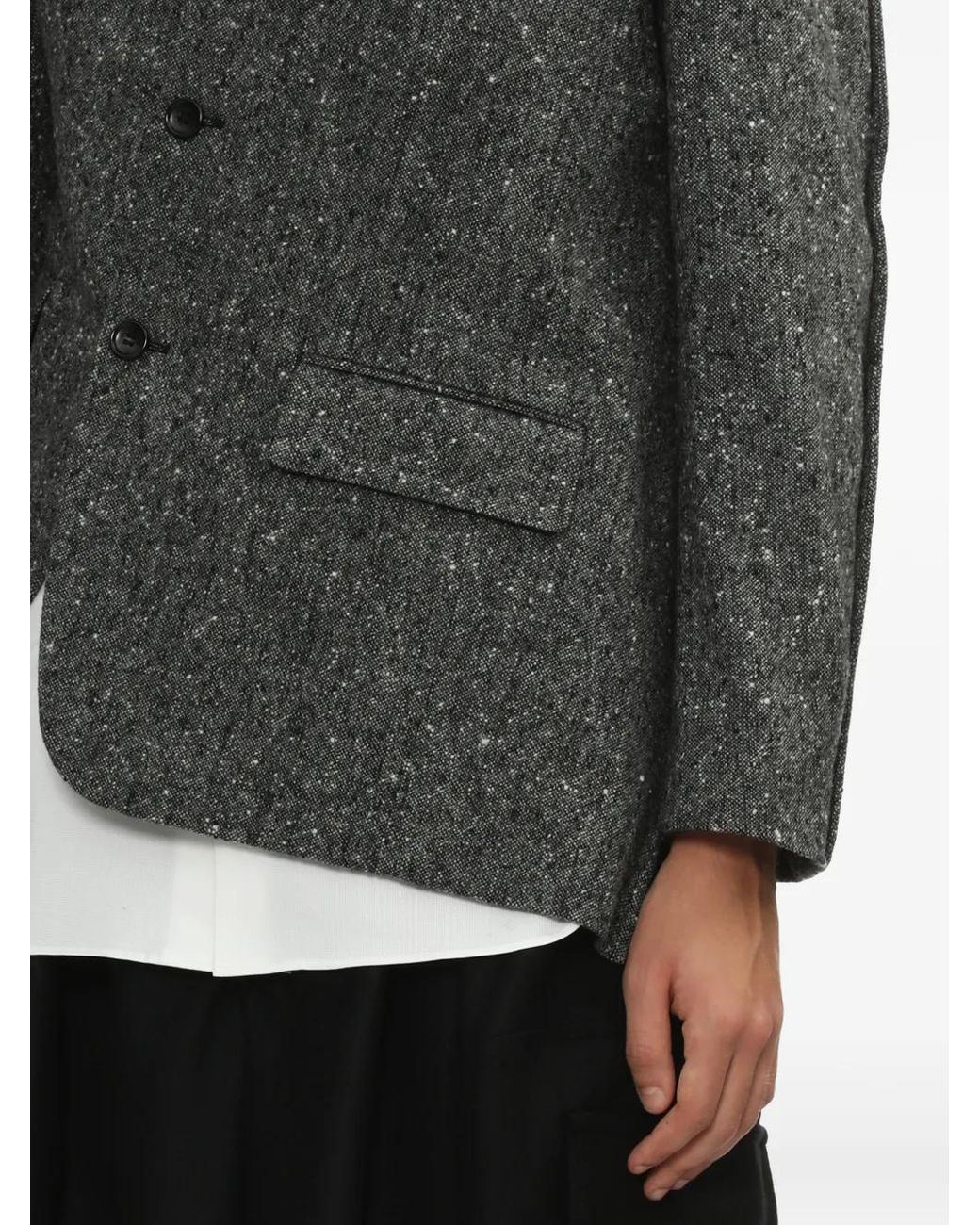 COMME DES GARÇON BLACK Gray Button Flap-Pocket Blazer for men