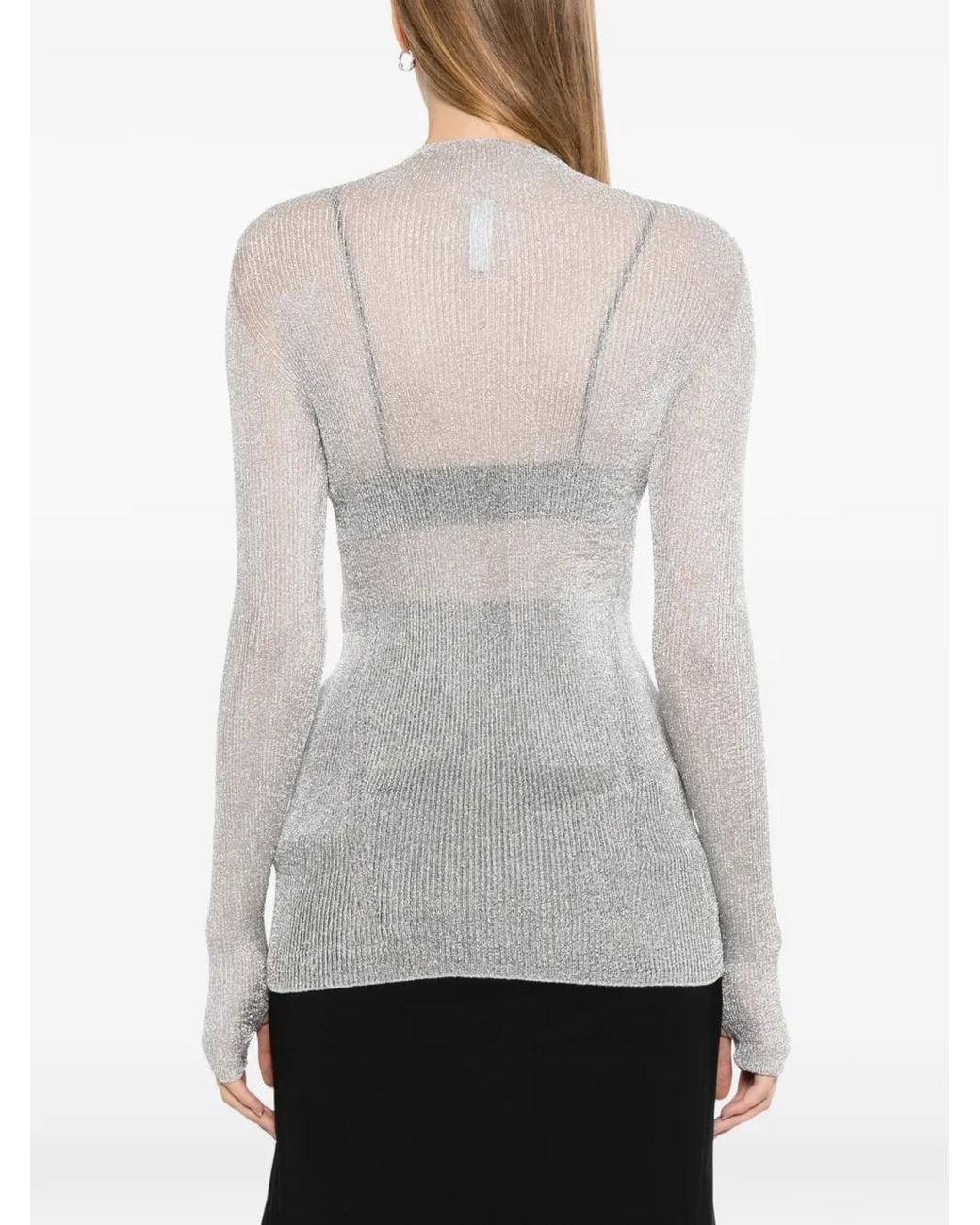 CFCL White High-Neck Long-Sleeve Top