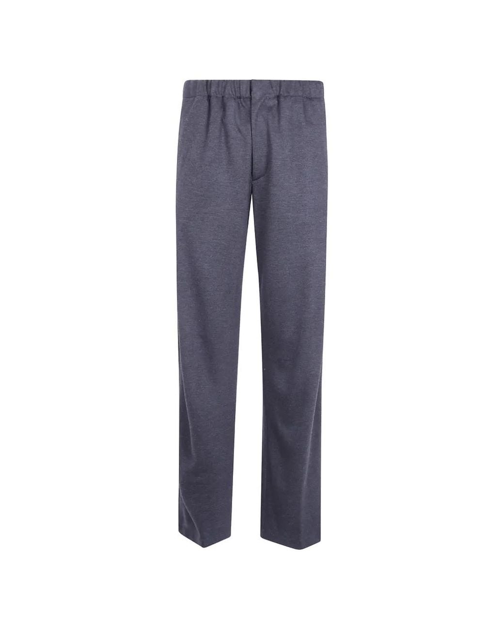 Lardini Blue Straight-Leg Wool Trousers for men