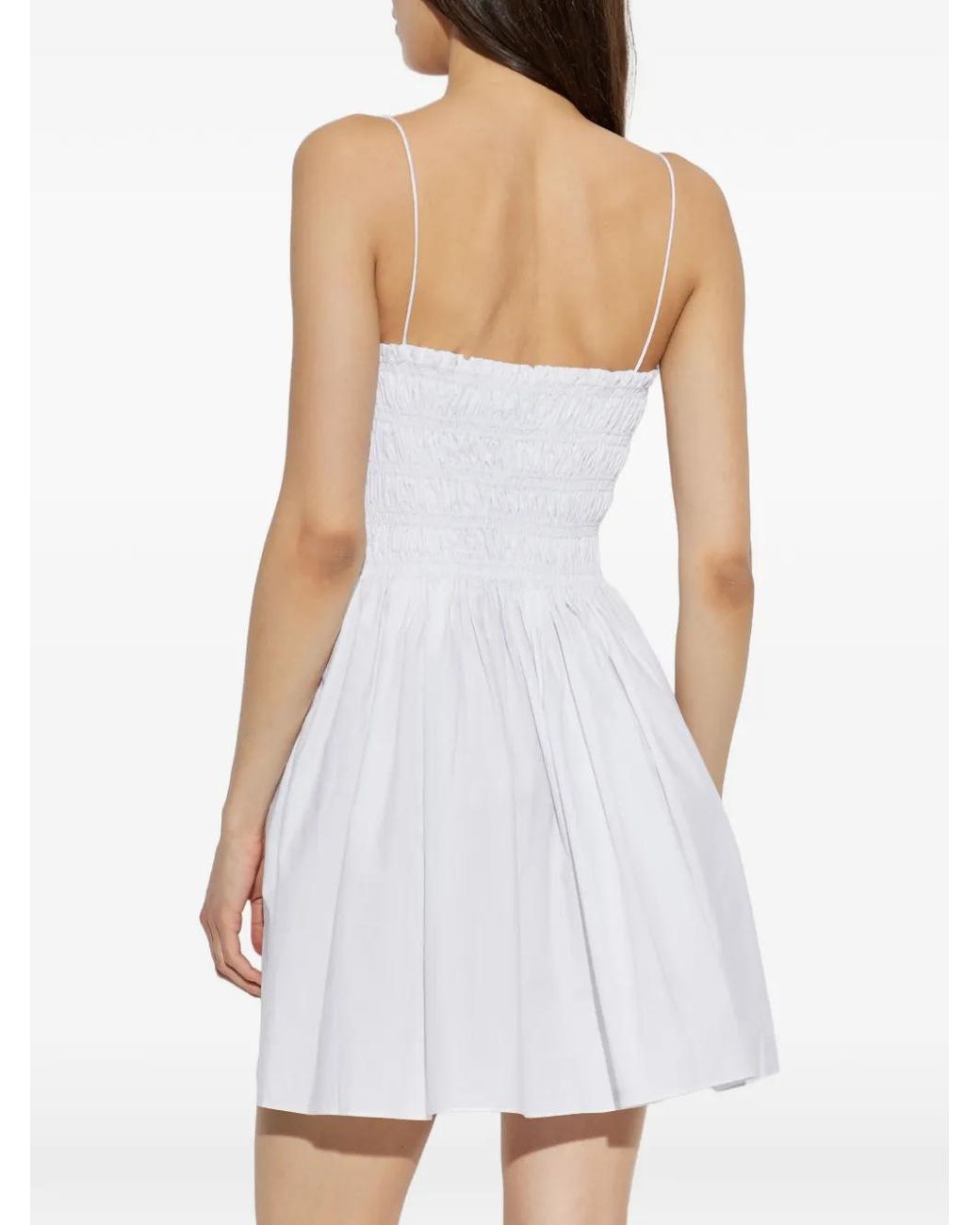 Matteau White Robe Courte À Corsage Froncé