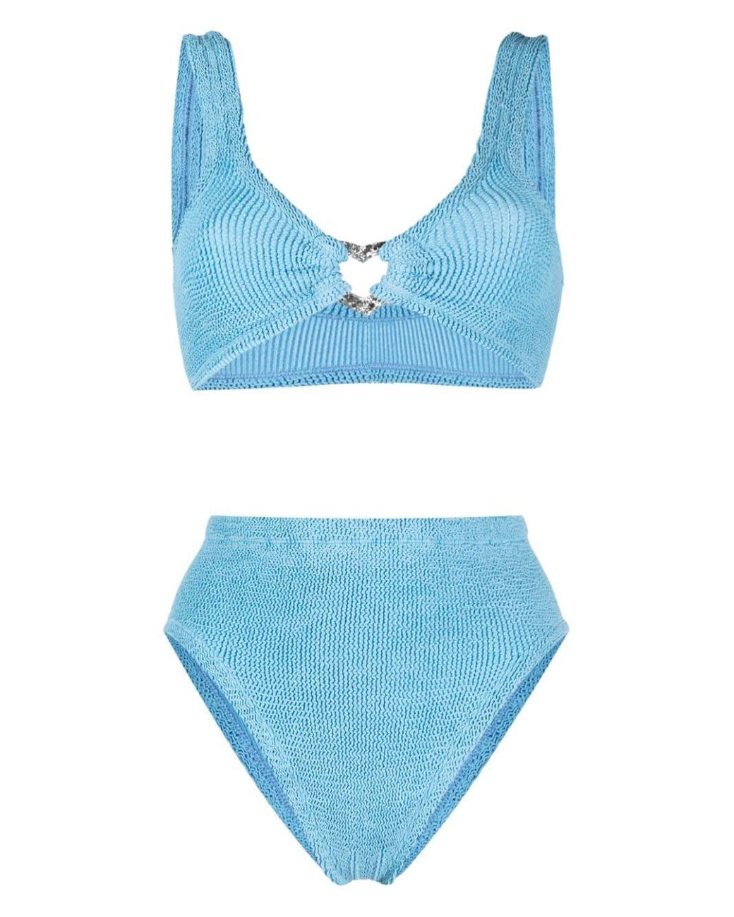 Hunza G Jessica Crinkledfinish Bikini Set in Blue Lyst