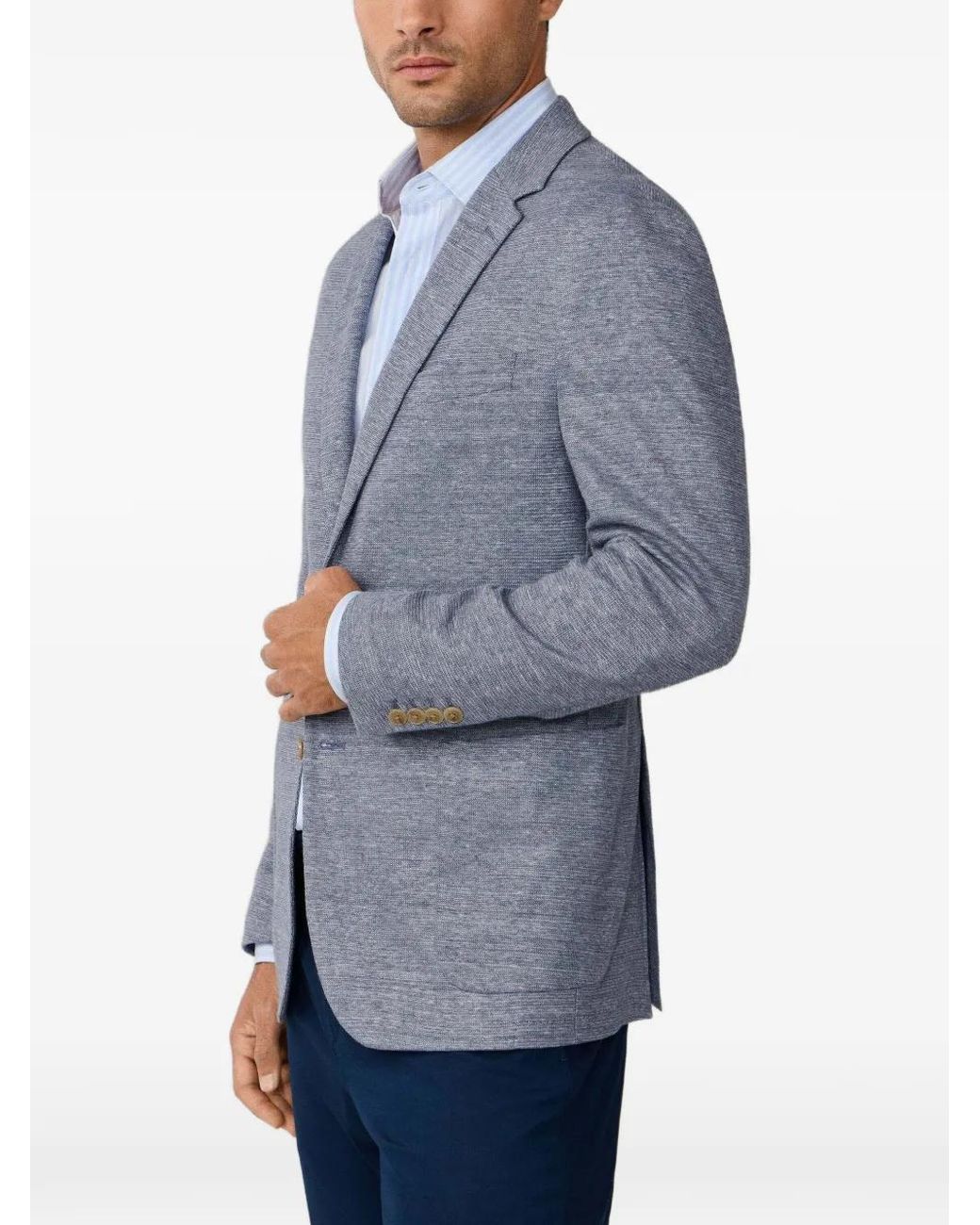 Hackett Blue Single-Breasted Blazer for men