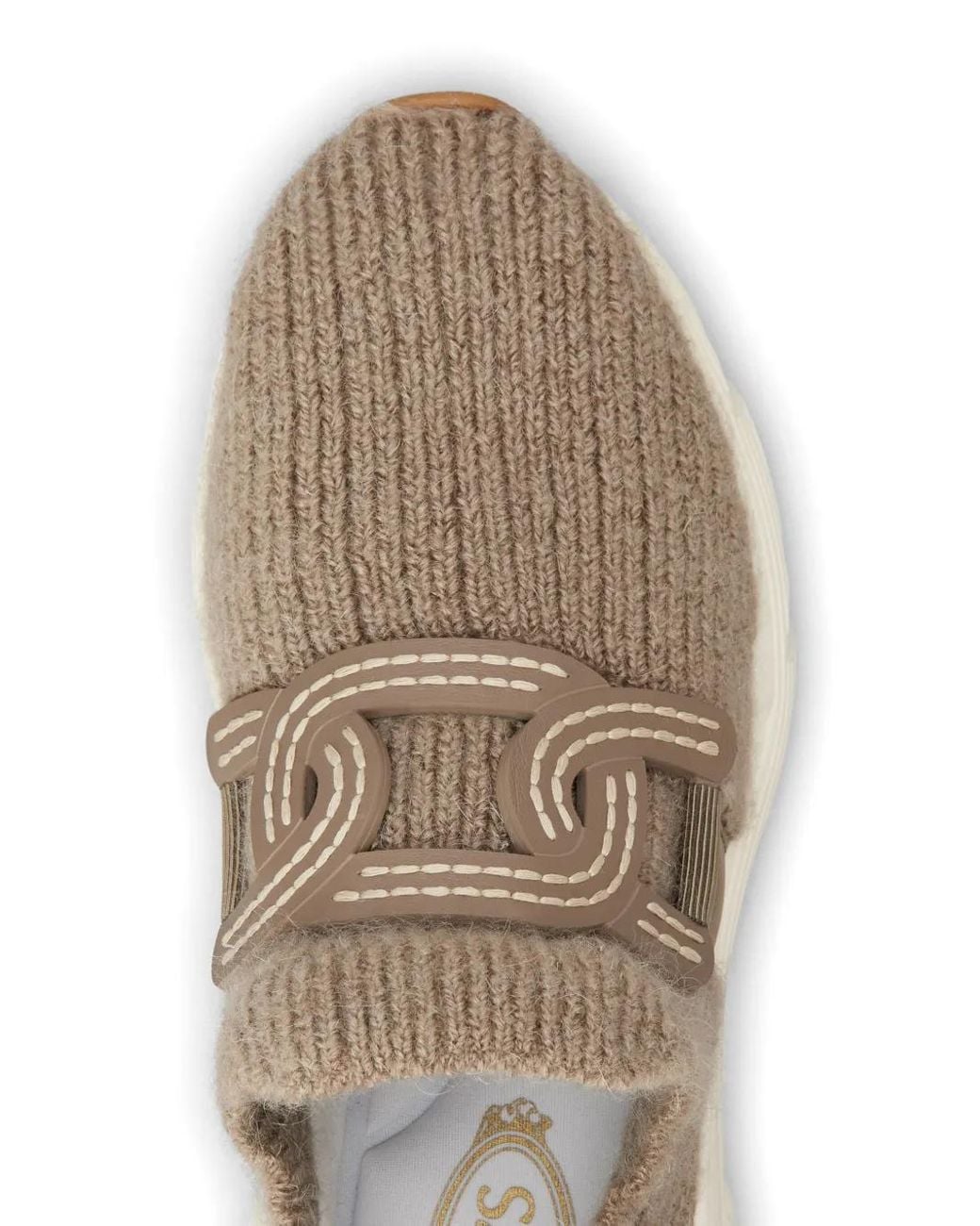 Tod's Natural Kate Knit Sneakers With Chain