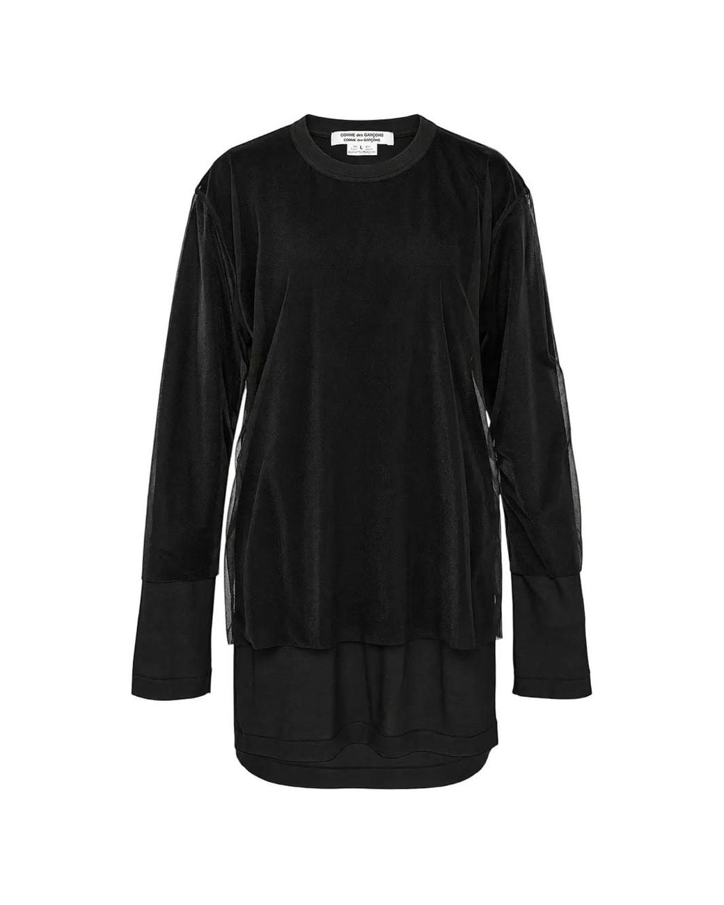 Comme des Garçons Black Layered Sheer-Panel T-Shirt
