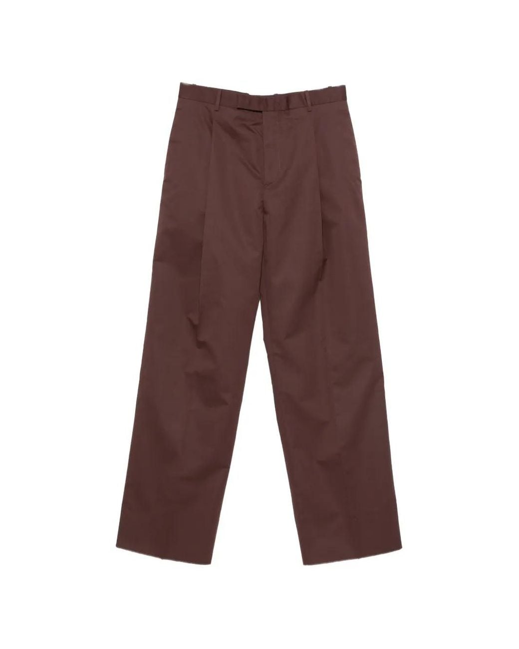 Jil Sander Brown Cotton Blend Poplin Trousers for men