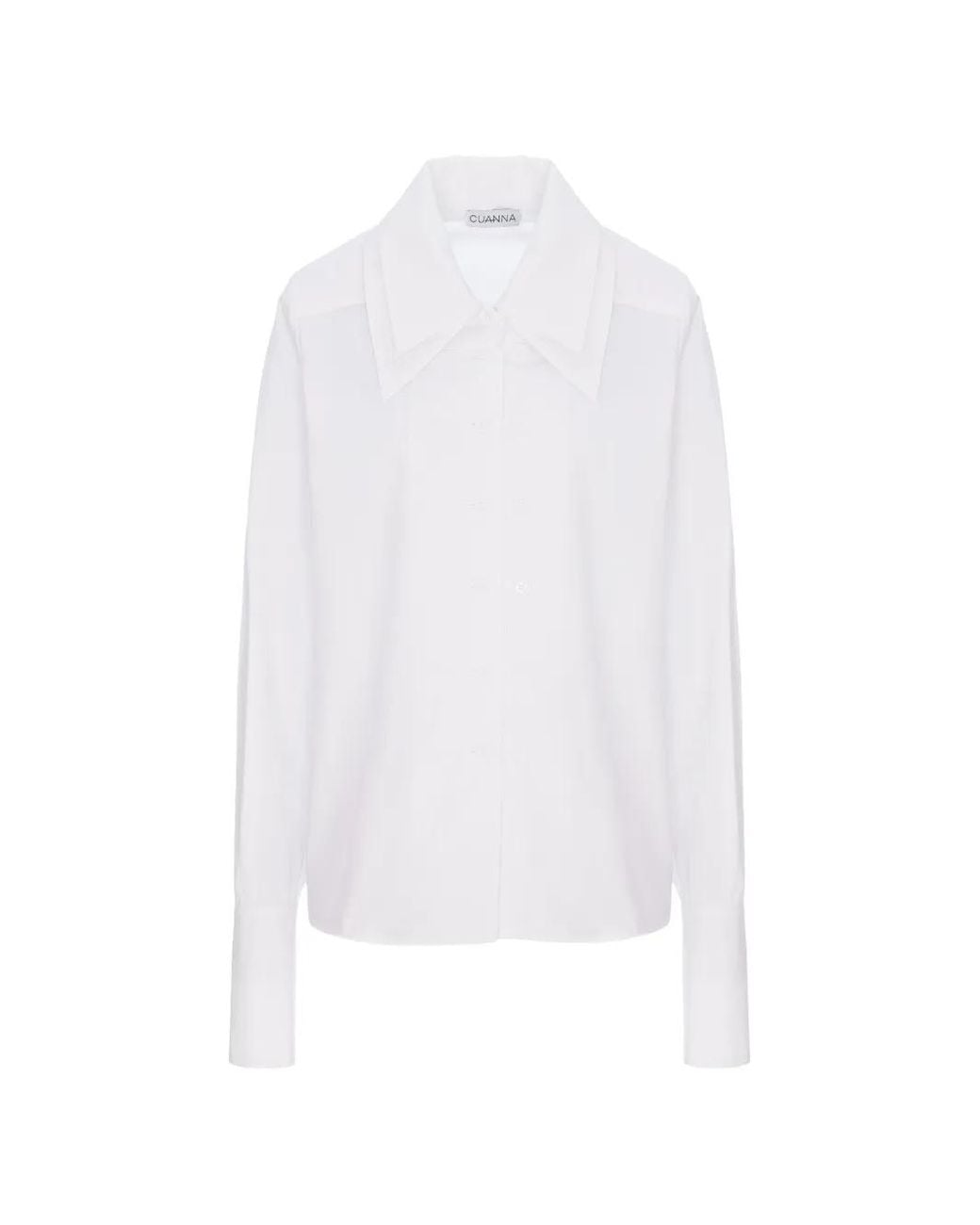 CuAnna White Doubleyou Layered-Collar Shirt
