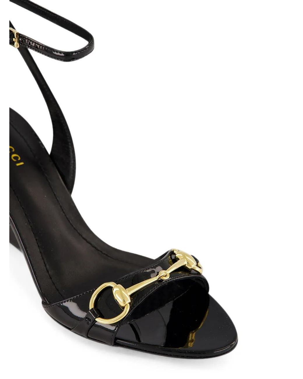 Gucci Black Donna Horsebit Wedge Sandals