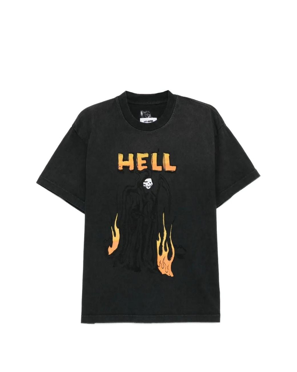 Warren Lotas Black Graphic-Print Cotton T-Shirt for men