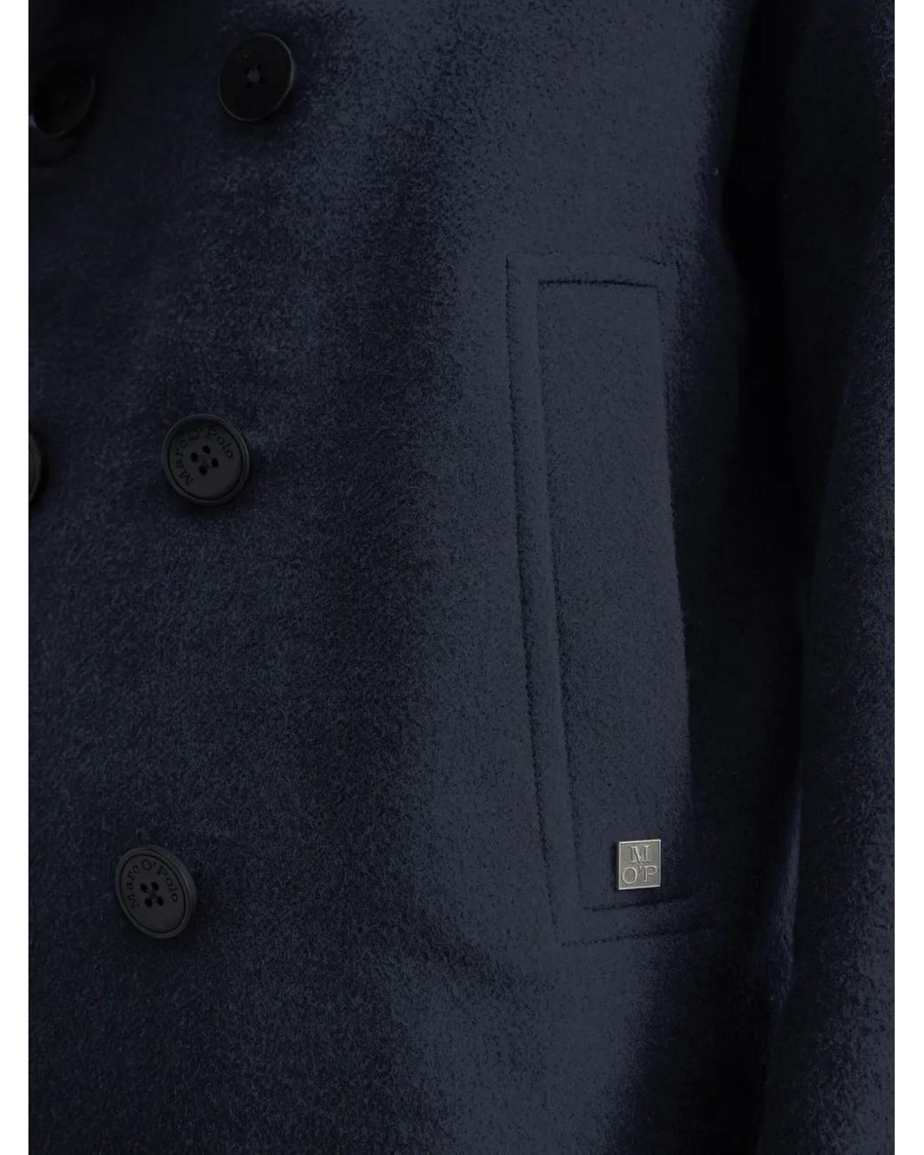 Marc O' Polo Blue Double-Breasted Peacoat for men