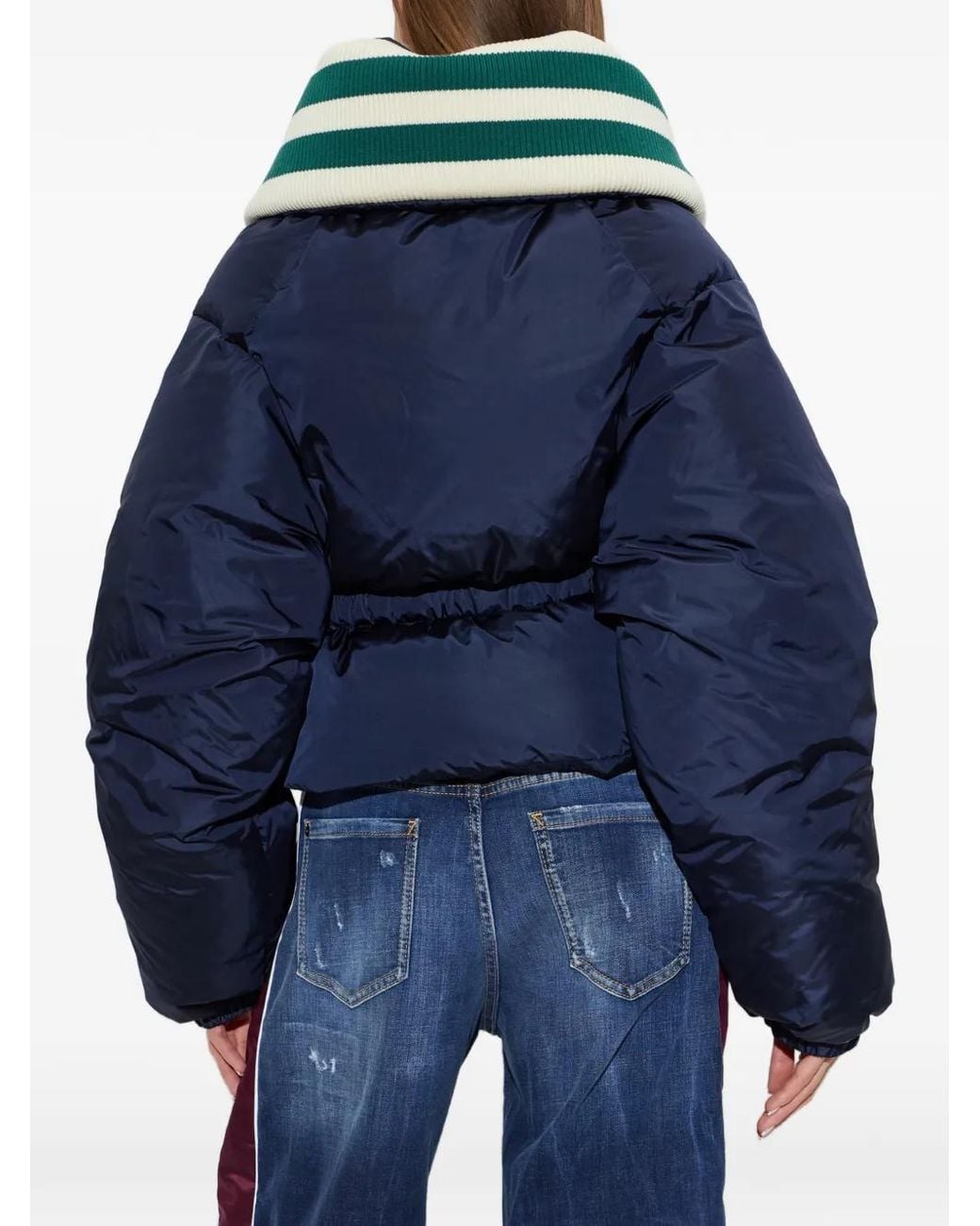 DSquared² Blue Doudoune Skiers À Col Stylisé