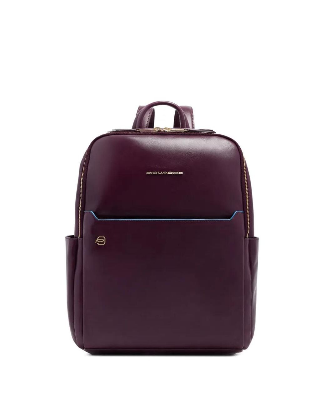 Piquadro Purple Leather Laptop Backpack