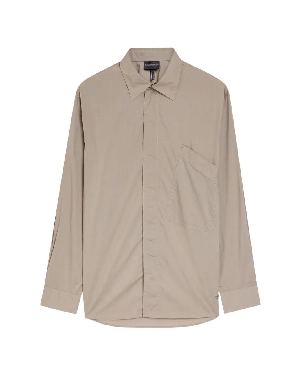 Emporio Armani Natural Logo Embroidered Shirt for men