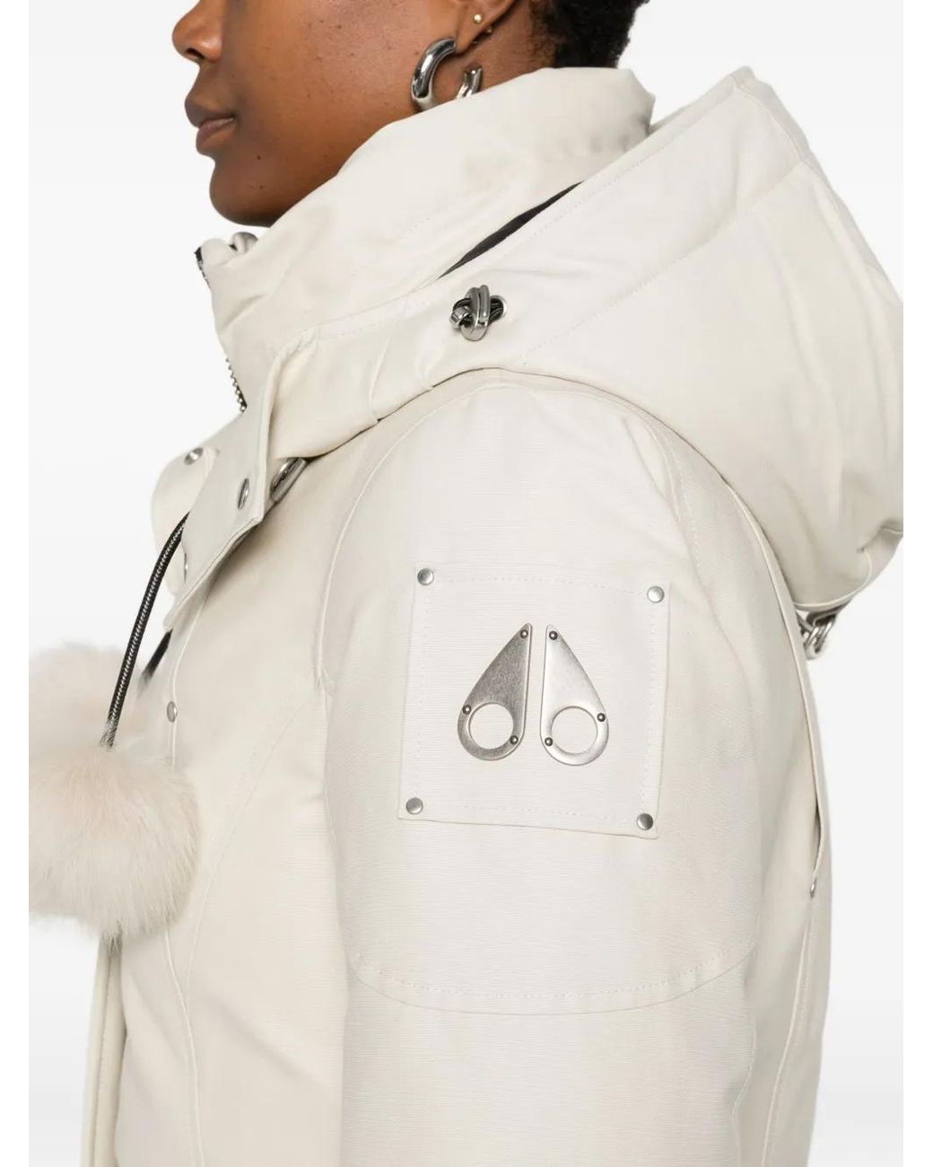 Moose Knuckles Natural Pompom-Detail Hooded Coat