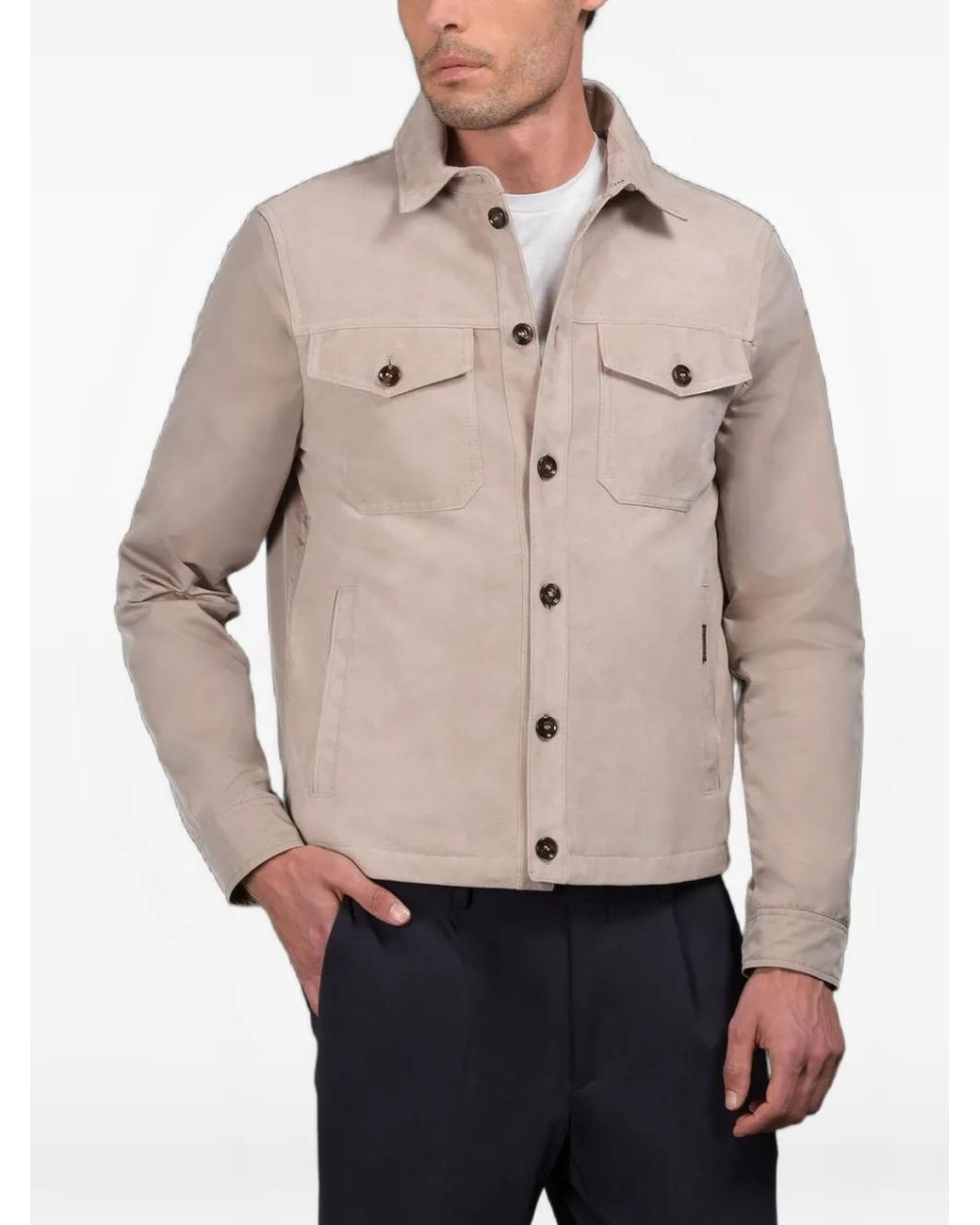 Moorer Natural Furini Shirt Jacket for men