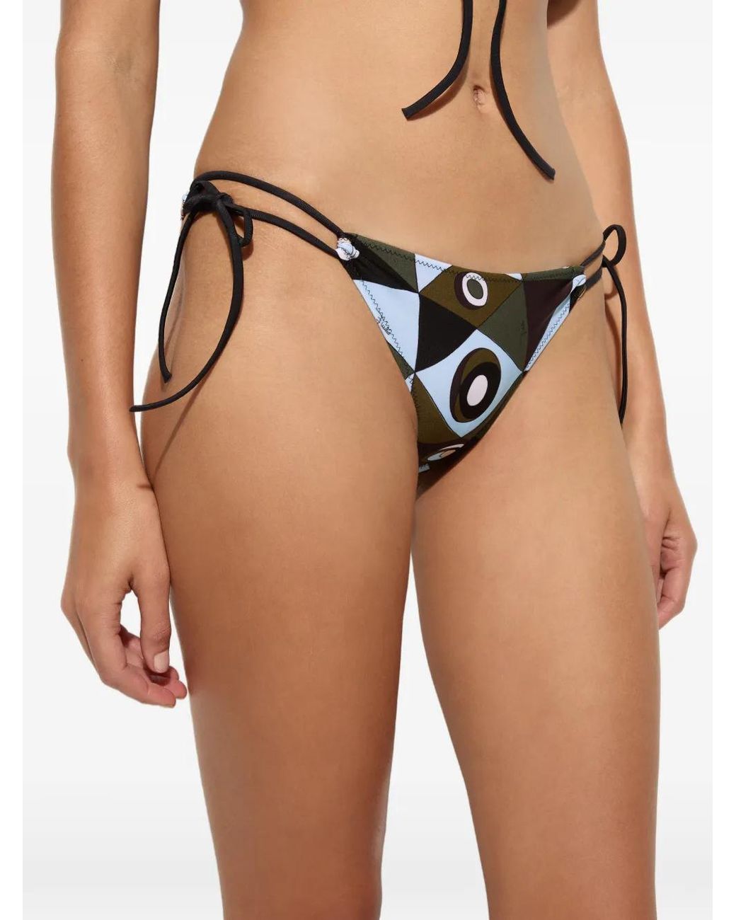 Emilio Pucci Metallic Occhi-Print Triangle Bikini Top