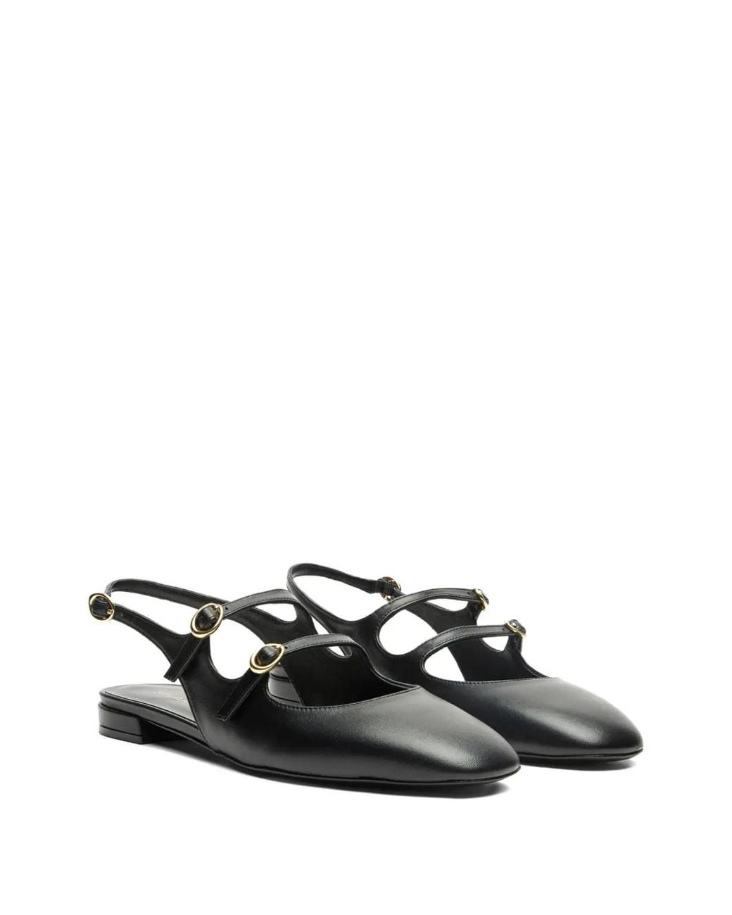 Stuart Weitzman Black Slingback Buckle Flats