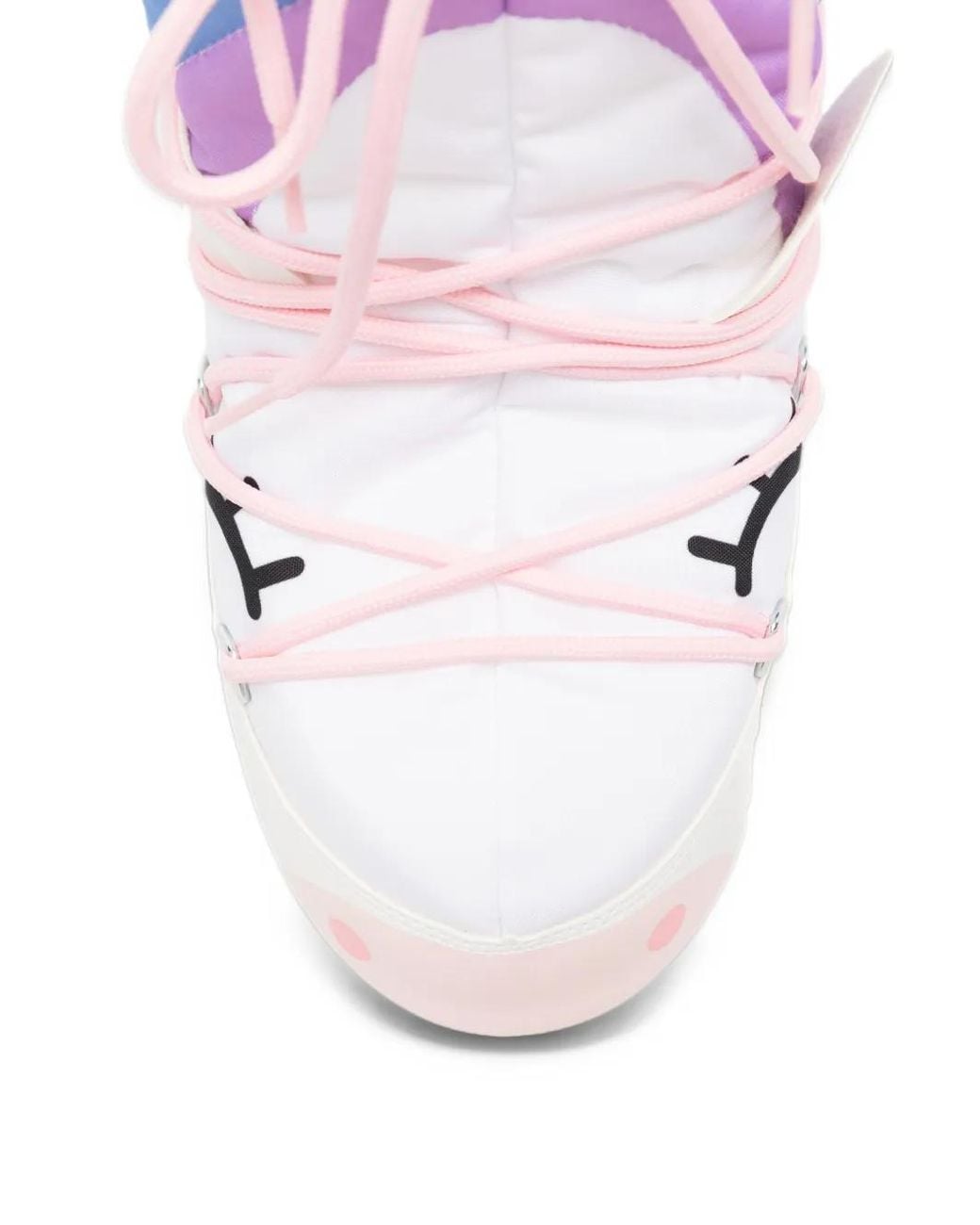 Moon Boot White Icon Unicorn-Print Lace-Up Boots