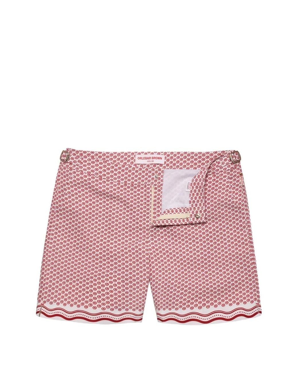 Orlebar Brown Pink Bulldog Geometric-Print Swim Shorts for men
