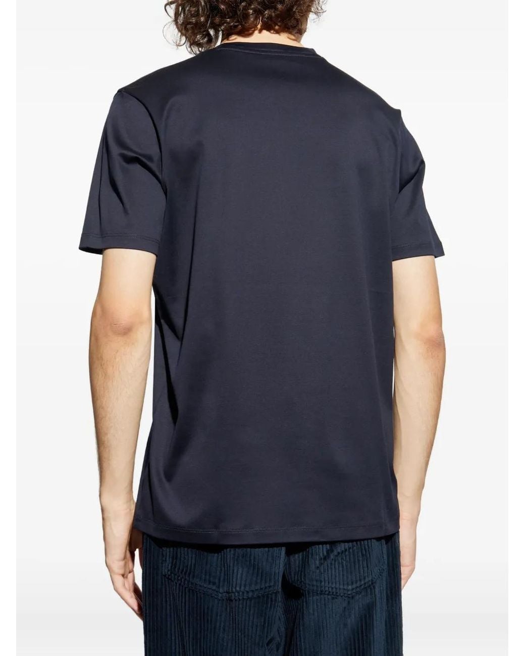 Paul & Shark Blue Logo-Embroidered Cotton T-Shirt for men