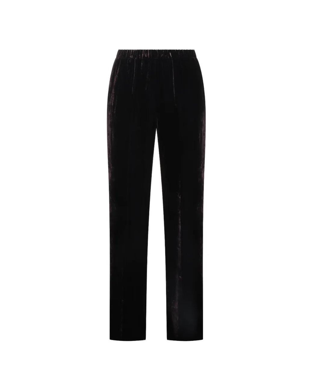 Antonelli Black Velvet Straight-Leg Trousers