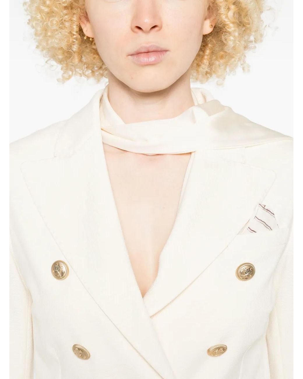 Circolo 1901 White Blazer À Boutonnière Croisée