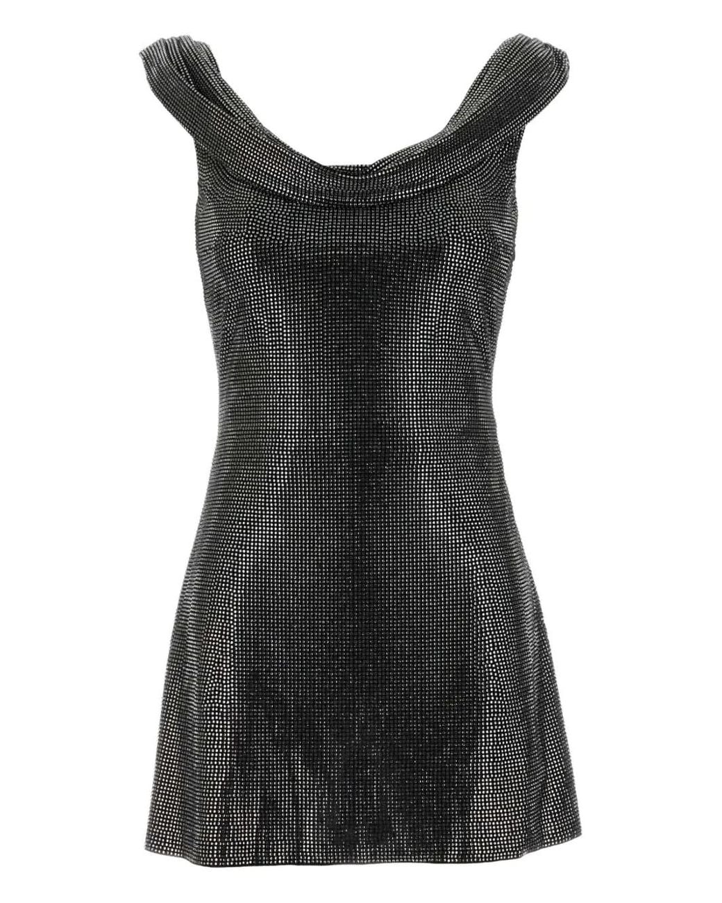 GIUSEPPE DI MORABITO Black Draped-Neck Mini Dress