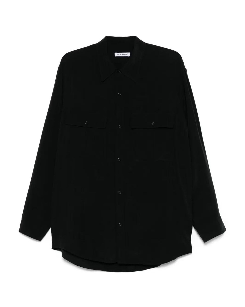 Attachment Black Long-Sleeve Shirt for men