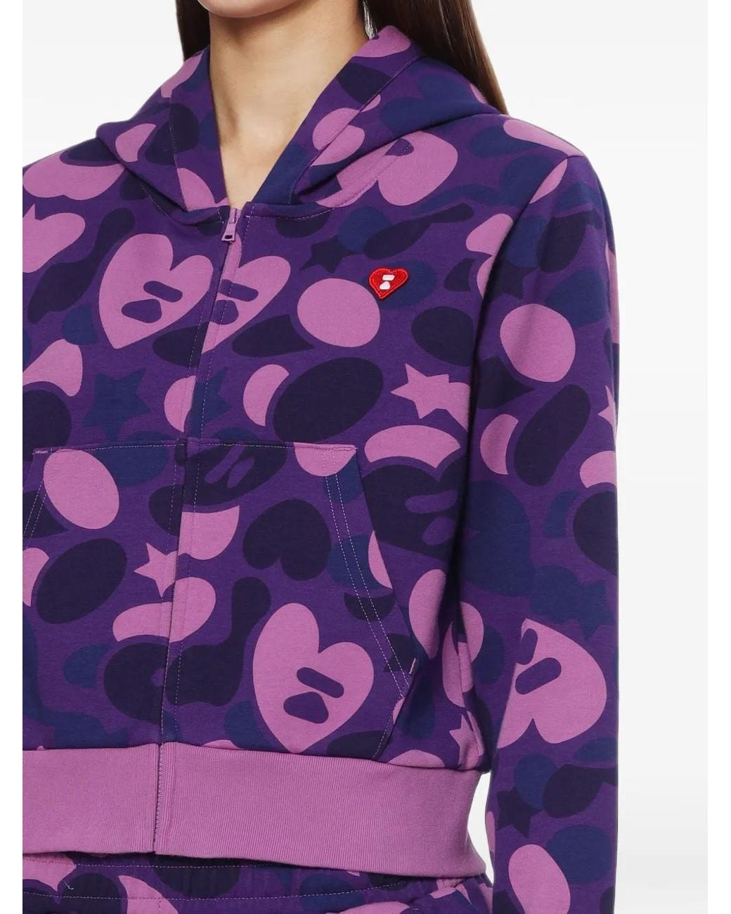 AAPE BY A BATHING AP Purple Camouflage-Print Zip-Up Hoodie