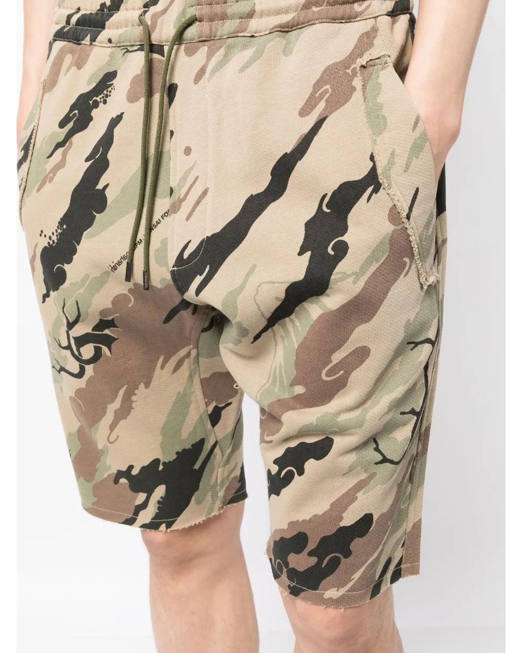 Maharishi Natural Bonsai Forest-Print Cotton Shorts for men