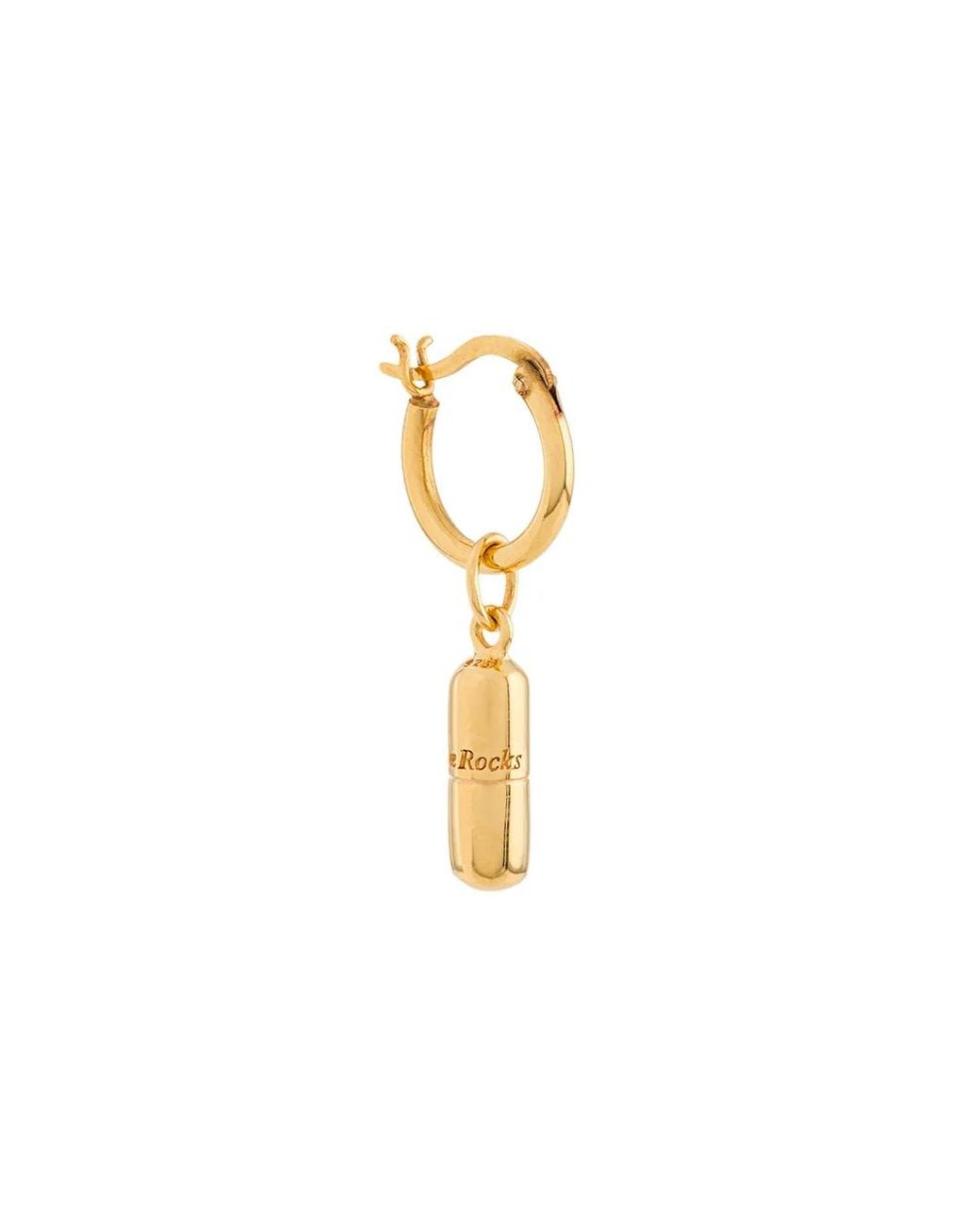 True Rocks White Pill Hoop Earrings for men
