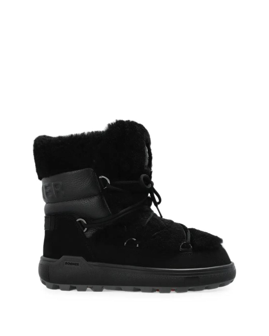 Bogner Black Chamonix Shearling-Trim Leather Snow Boots