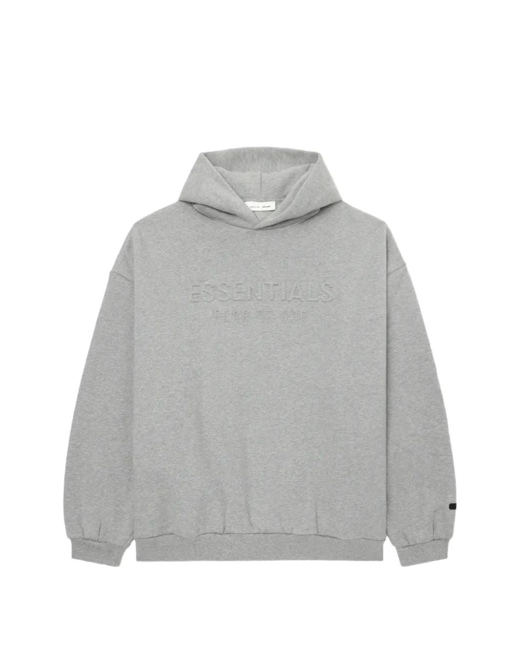 Fear Of God Gray Logo-Embossed Hoodie for men