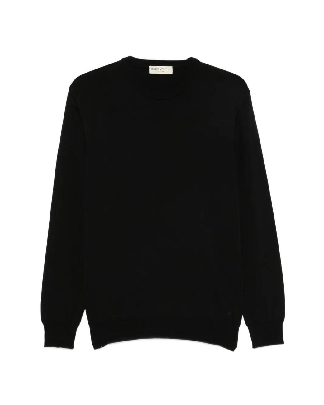 SERGIO MORETTI FIRENZE Black Crew-Neck Sweater for men