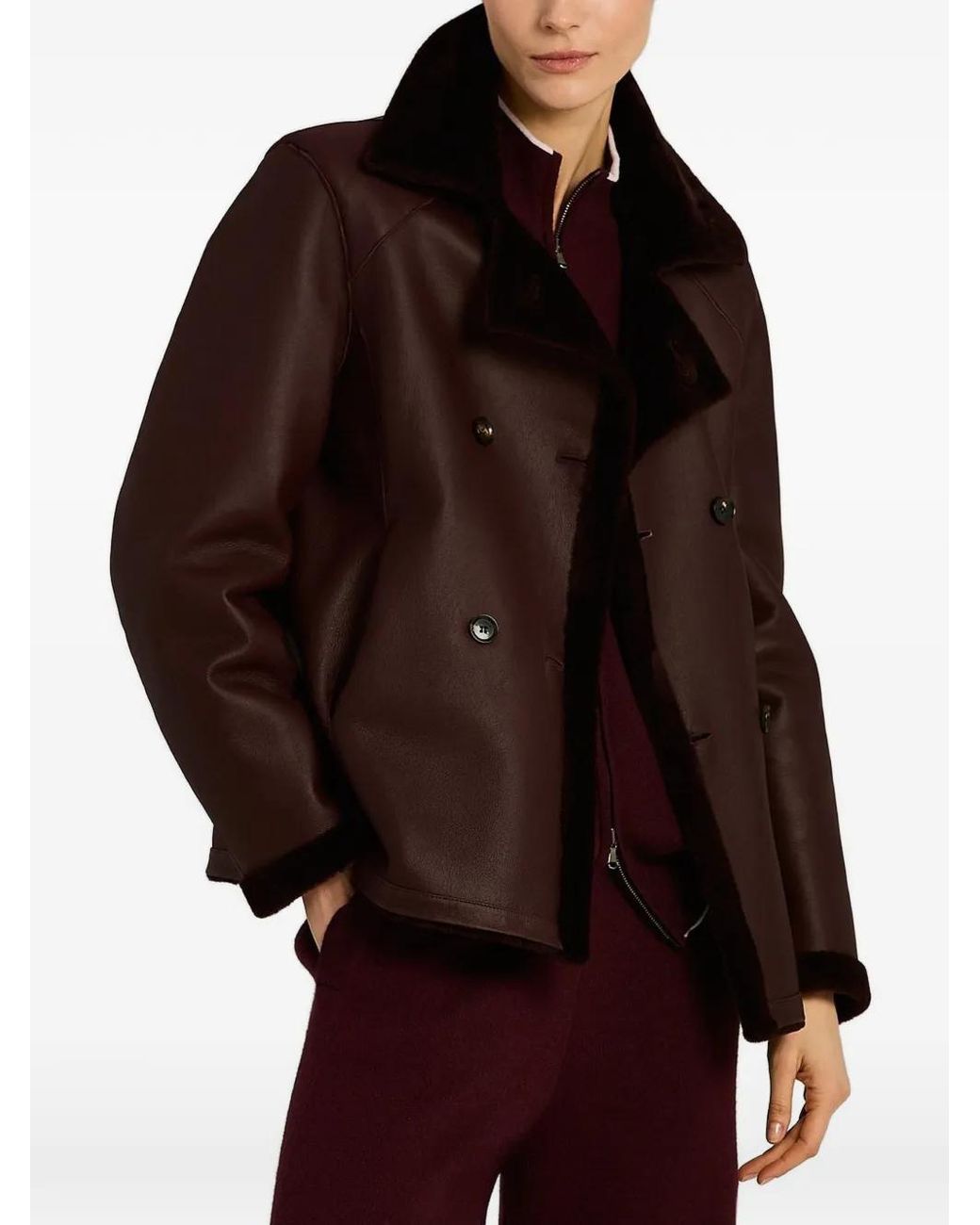 Kiton Brown Reversible Double-Breasted Jacket