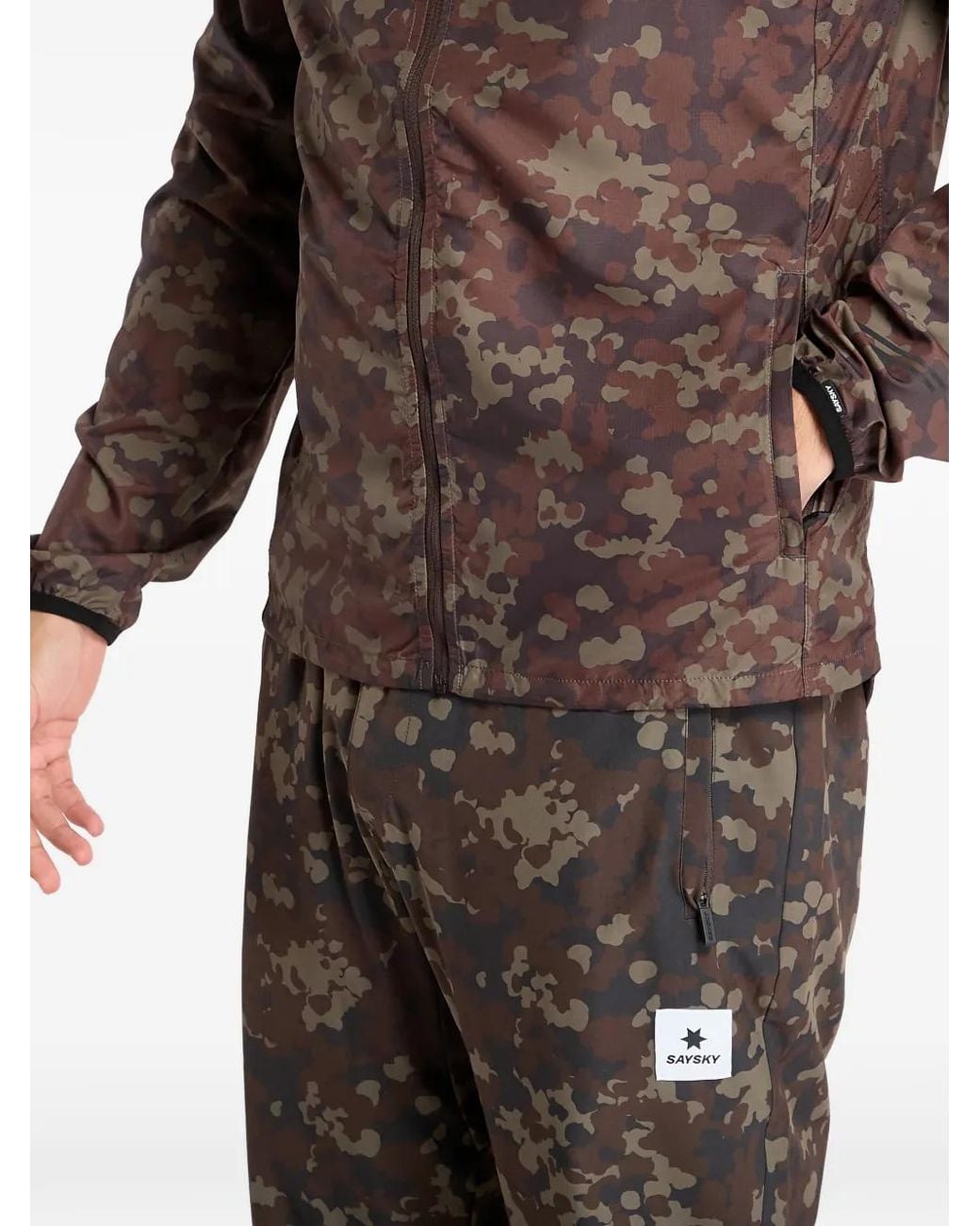 Saysky Brown Pace Camouflage Hooded Jacket for men