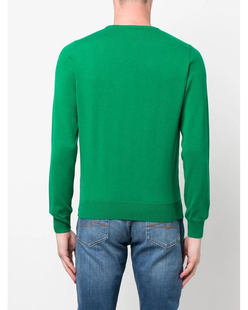 Malo Green Round-Neck Knit Jumper for men