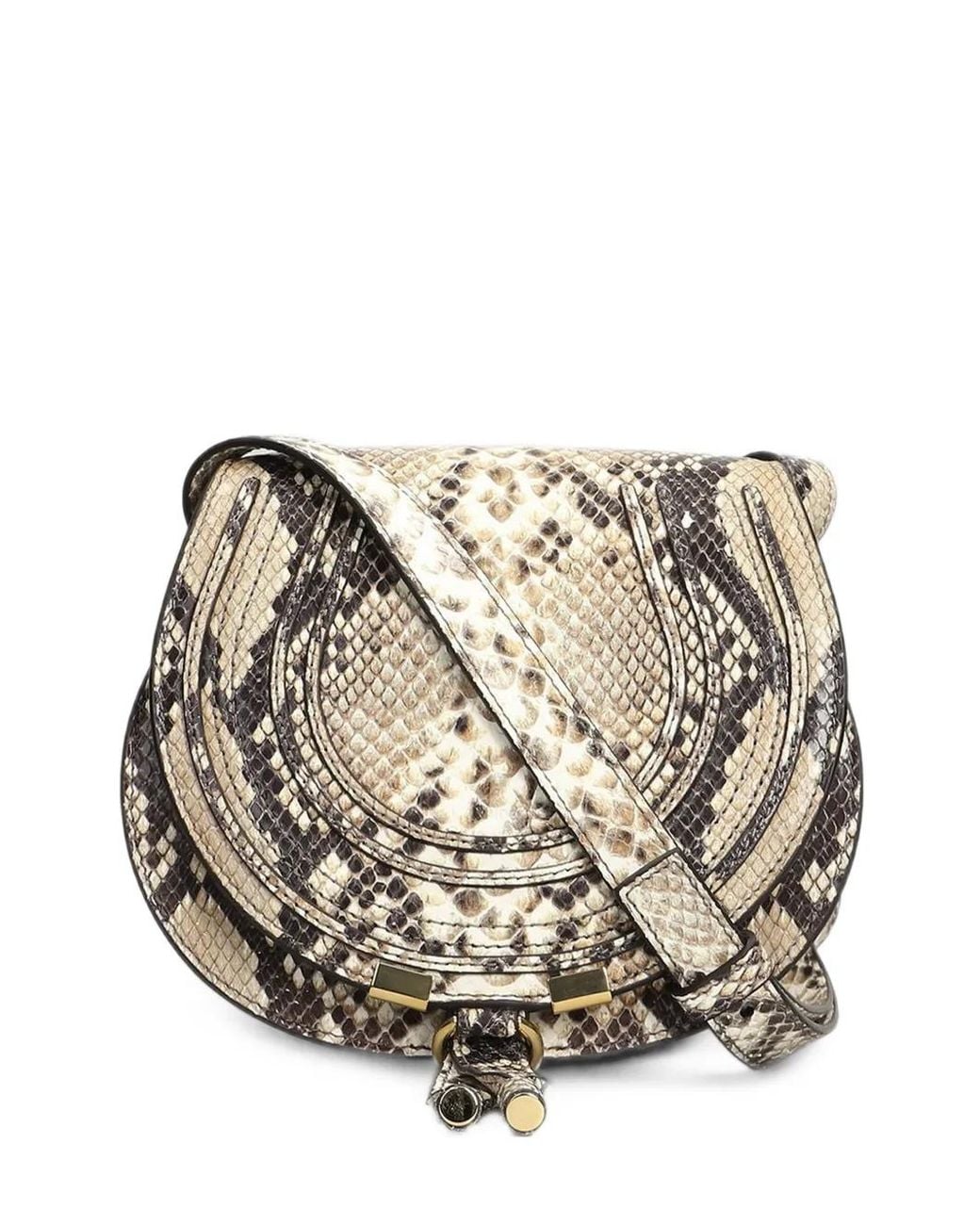 Chloé Metallic Marcie Python-Print Shoulder Bag