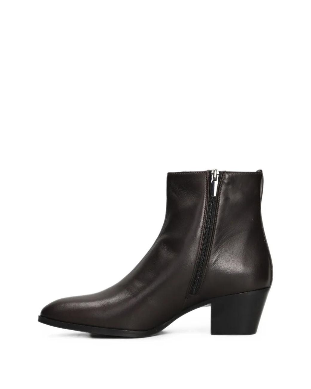 Evaluna Black Calf Leather Ankle Boots