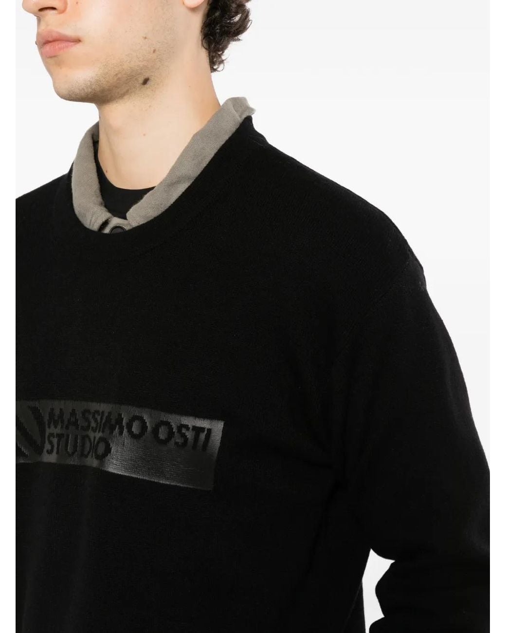 Massimo Osti Studio Black Logo-Print Sweatshirt for men