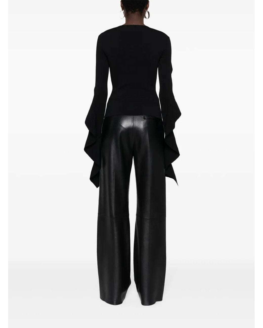 Mugler Black Extra-long Sleeves Top