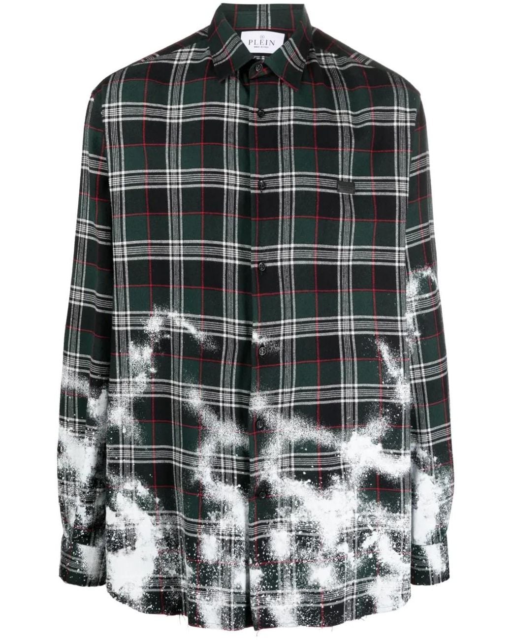 Philipp Plein Black Dandy Tartan-Check Shirt for men