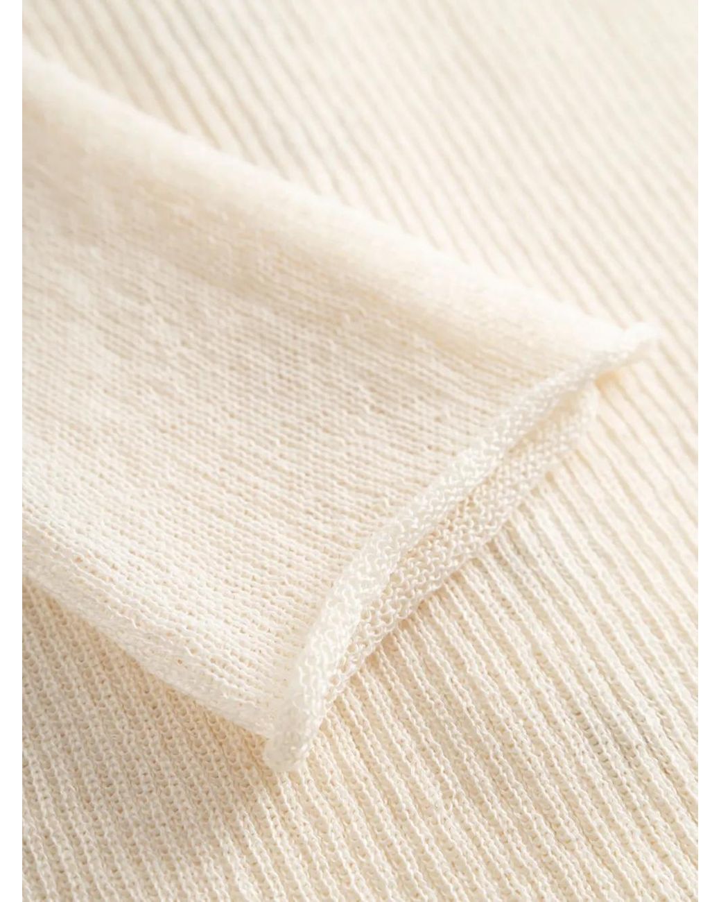 Elena Velez White Linen Knit Top