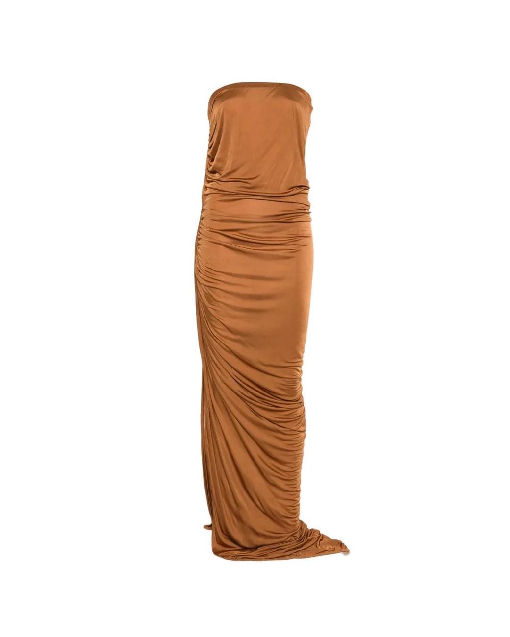 Rick Owens Brown Draped Maxi Dress