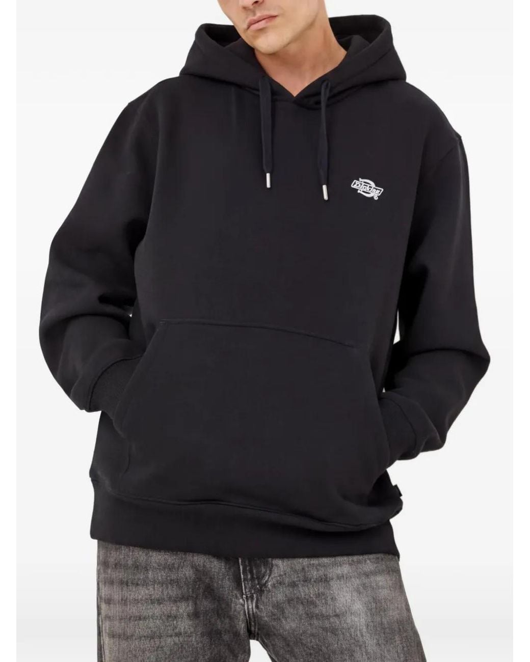 Dickies Black Logo-Print Hoodie for men