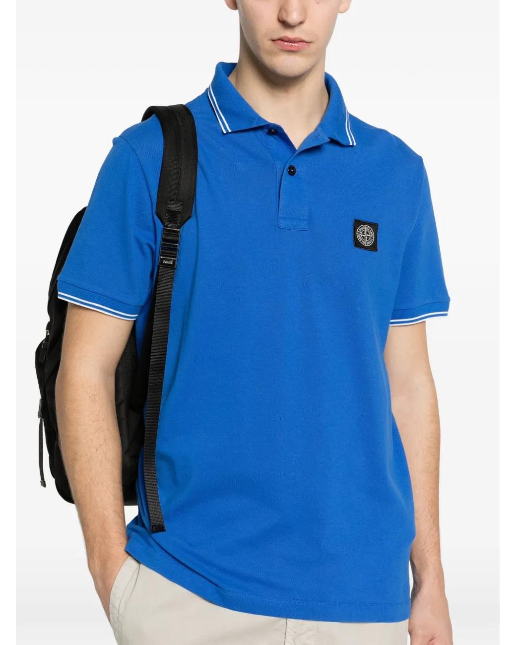 Stone Island Blue Ss Polo for men